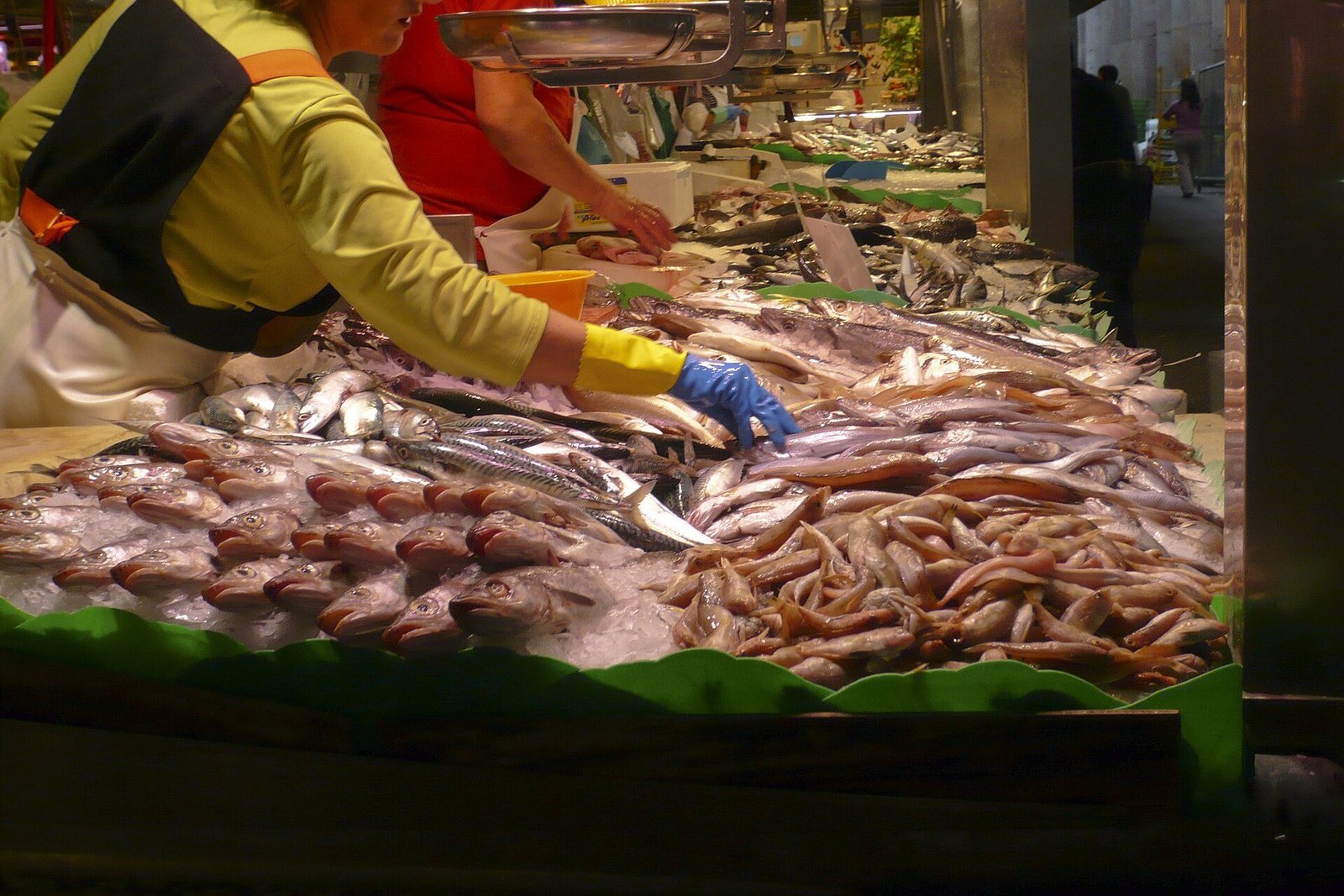 Fresh fish on a market stall in Barcelona
